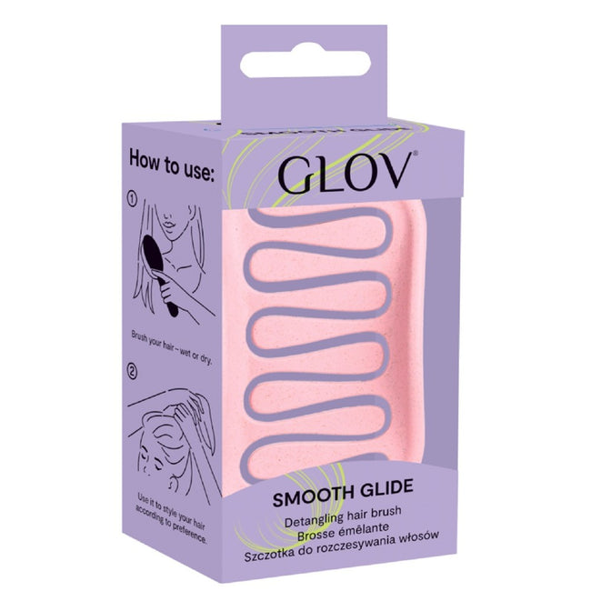 Glov Smooth Glide szczotka do rozczesywania włosów ze słomy pszenicznej Pink