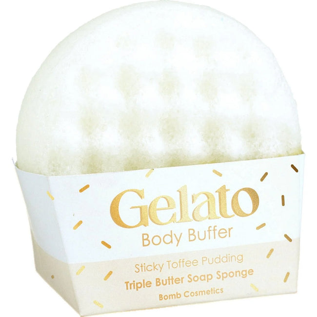 Bomb Cosmetics Gelato Body Buffer gąbka do mycia ciała Sticky Toffee Pudding 200g