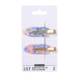 Sister Young Lily klipsy do włosów do makijażu Pink Blue 2szt