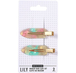 Sister Young Lily klipsy do włosów do makijażu Pink Green 2szt