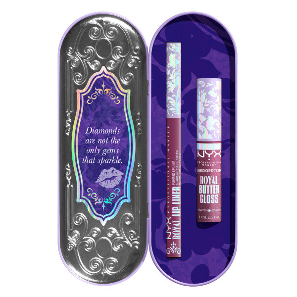 NYX Professional MakeUp Bridgerton Royal Treasures 2-Piece Lip Kit zestaw błyszczyk i konturówka
