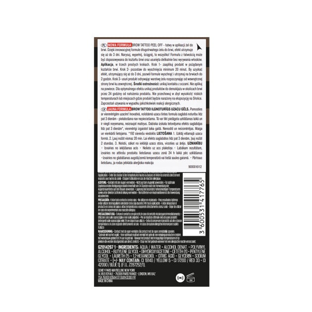 Maybelline Tattoo Brow Peel-Off Tint żel do brwi