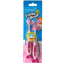 Brush-Baby FlossBrush miękka szczoteczka do zębów dla dzieci 3-6 lat 2szt