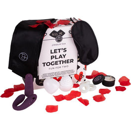 Dream Toys Pleasure Box Let'S Play Together zestaw Donut Cockring pierścienie erekcyjne 3szt. + Masturbator Egg masturbator + C-Shape Couples wibrator + Rose Petals płatki róży + Bondage Ribbon wstążka + Massage Candle świeczka do masażu + Eye Mask opaska na oczy