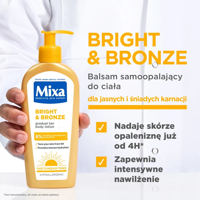 MIXA Bright & Bronze balsam samoopalający do ciała dla jasnych i śniadych karnacji 250ml