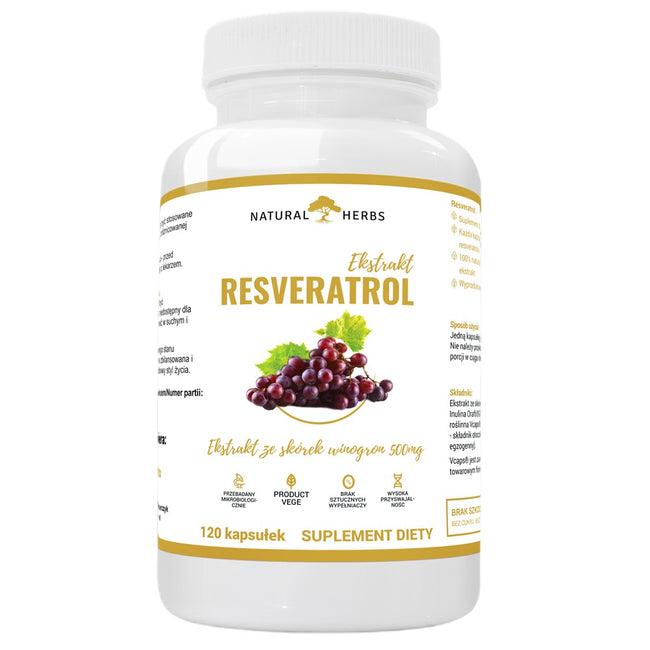 Natural Herbs Resveratrol suplement diety 120 kapsułek