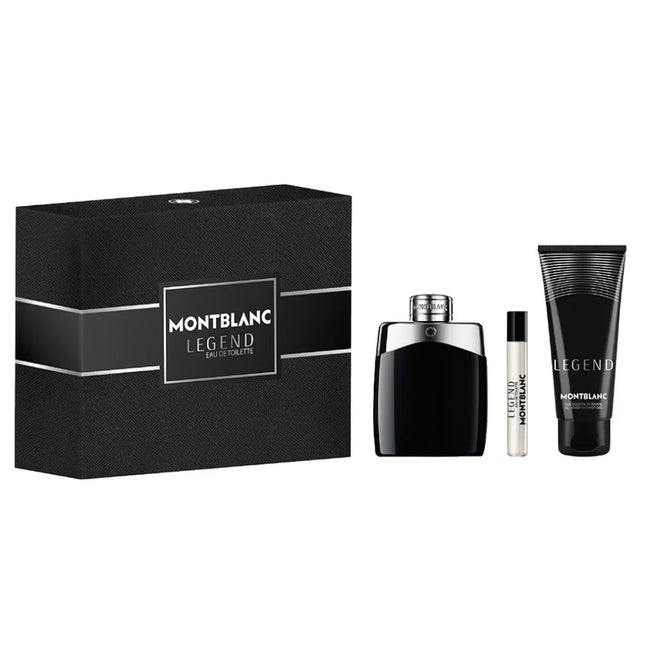 Mont Blanc Legend zestaw woda toaletowa spray 100ml + woda toaletowa spray 7.5ml + żel pod prysznic 100ml