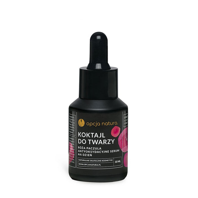Opcja Natura Koktajl do twarzy antyoksydacyjne serum na dzień Róża i Paczula 30ml