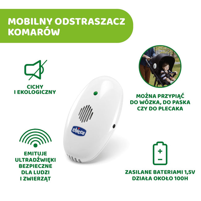Chicco Przenośne urządzenie ultradźwiękowe odstraszające komary