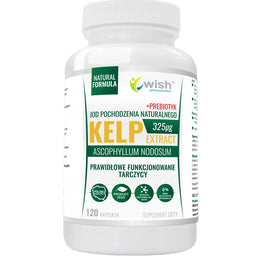 WISH Pharmaceutical KELP Extract 325 µg + Prebiotyk suplement diety 120 kapsułek