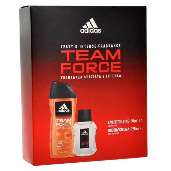Adidas Team Force zestaw woda toaletowa spray 50ml + żel pod prysznic 250ml