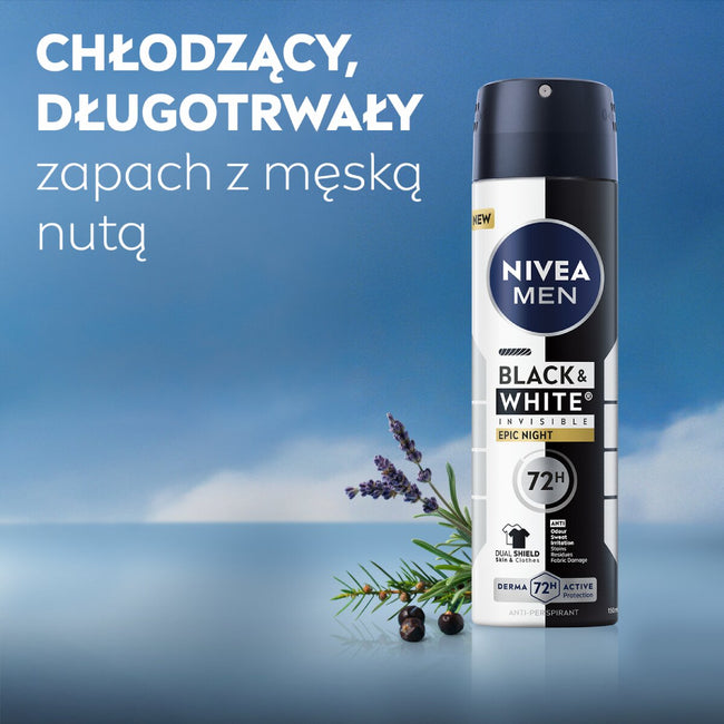 Nivea Men Black & White Invisible Epic Night antyperspirant spray 150ml