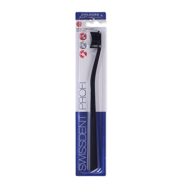 Swissdent Profi Colours Soft Medium szczoteczka do zębów Czarna 1szt