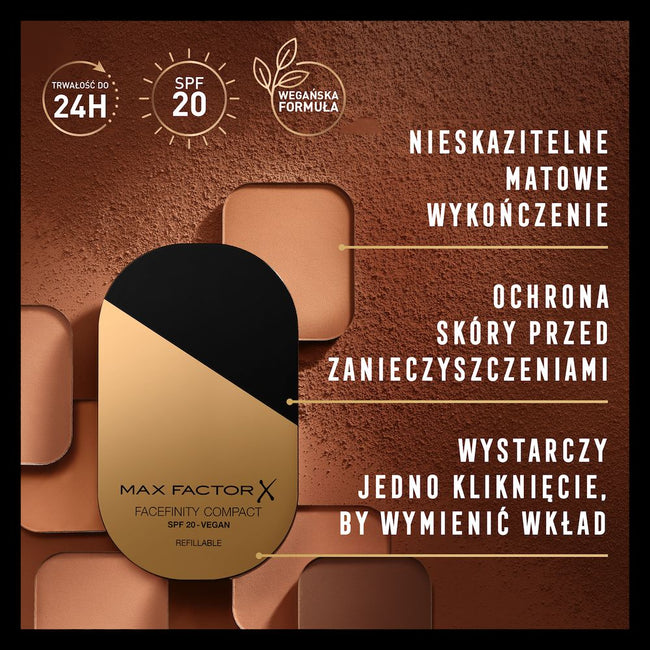 Max Factor Facefinity Compact matujący podkład w kompakcie - wkład uzupełniający
