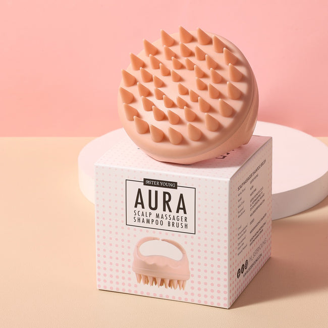 Sister Young Aura Scalp Massager Shampoo Brush szczotka do mycia i masażu skóry głowy Nude Pink