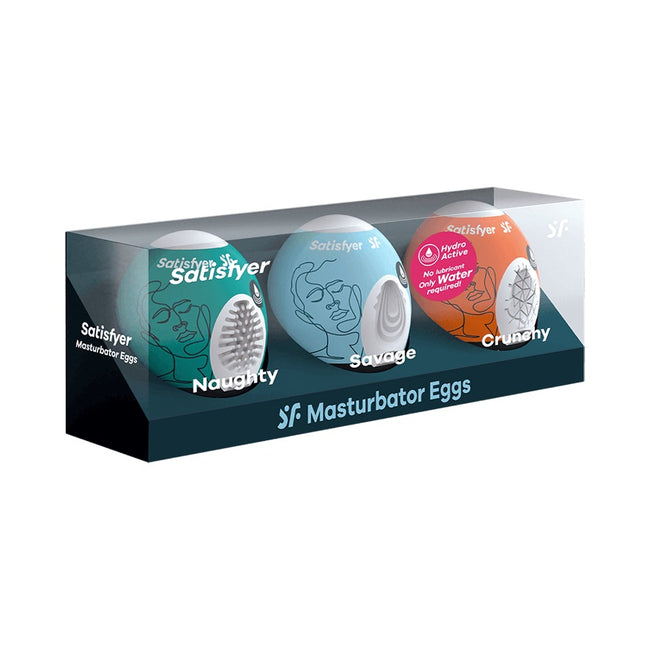 Satisfyer Masturbator Eggs zestaw jajek do masturbacji Naughty + Savage + Crunchy