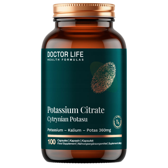 Doctor Life Cytrynian Potasu 360mg suplement diety 100 kapsułek