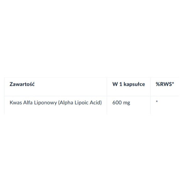 WISH Pharmaceutical Alpha Lipoic Acid 600mg suplement diety 120 kapsułek