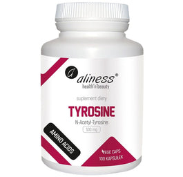 Aliness Tyrosine N-Acetyl-Tyrosine 500mg suplement diety 100 kapsułek