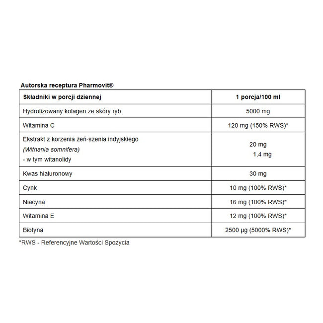 Pharmovit Kolagen rybi 5000mg Supples & Go suplement diety w płynie 100ml