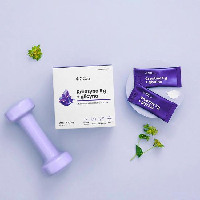 Aura Herbals Kreatyna 5g + Glicyna suplement diety w saszetkach 30x8.69g