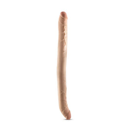 Blush Dr. Skin+  Posable Double Dong dwustronne realistyczne dildo Beige 42cm
