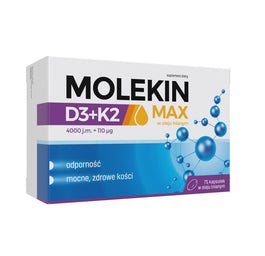 Molekin D3+K2 MAX w oleju lnianym suplement diety 75 kapsułek