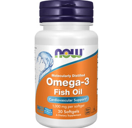 Now Foods Omega 3 Fish Oil molekularnie destylowany olej rybny suplement diety 30 kapsułek miękkich