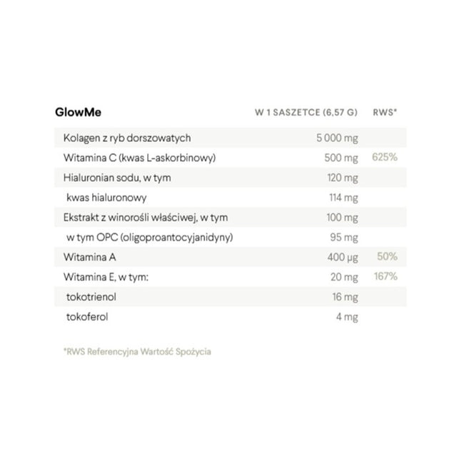 HealthLabs GlowMe wsparcie zdrowia skóry i ochrona przed wolnymi rodnikami suplement diety Malina-Borówka 30 saszetek