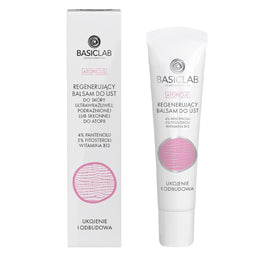 BasicLab Atopicus regenerujący balsam do ust do skóry ultrawrażliwej podrażnionej lub skłonnej do atopii Ukojenie i Odbudowa 15ml