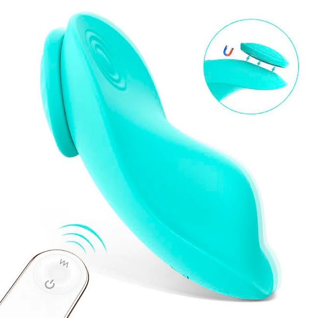 S-HANDE Leaf-RTC dyskretny zdalnie sterowany wibrator typu panty z 9 trybami wibracji Light Blue