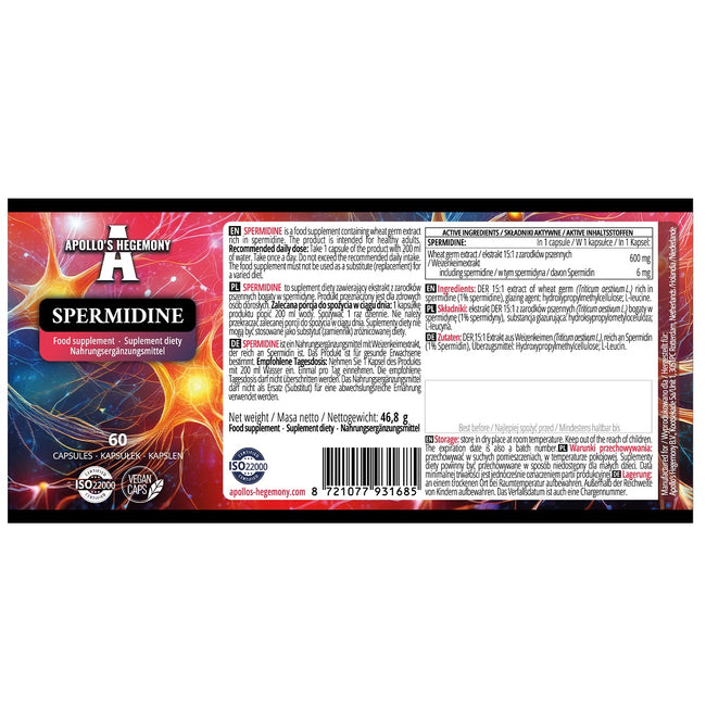 Apollo's Hegemony Spermidine suplement diety 60 kapsułek