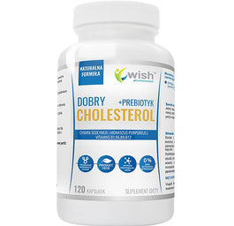 WISH Pharmaceutical Dobry Cholesterol + Prebiotyk suplement diety 120 kapsułek