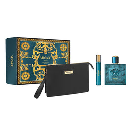 Versace Eros Pour Homme zestaw perfumy spray 100ml + perfumy spray 10ml + kosmetyczka