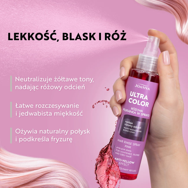 Joanna Ultra Color płukanka w sprayu różowa 150ml