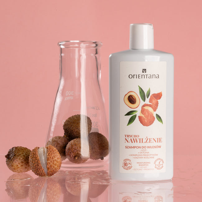 ORIENTANA Trychologiczny szampon nawilżający Liczi Ektoina Kompleks prebiotyków 200ml