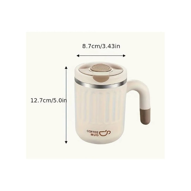 Ecarla Coffee Cup kubek termiczny ze słomką Kremowy