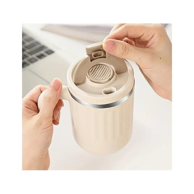 Ecarla Coffee Cup kubek termiczny ze słomką Kremowy