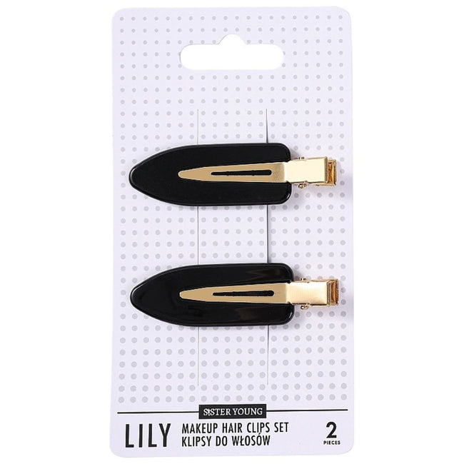 Sister Young Lily klipsy do włosów do makijażu Black 2szt