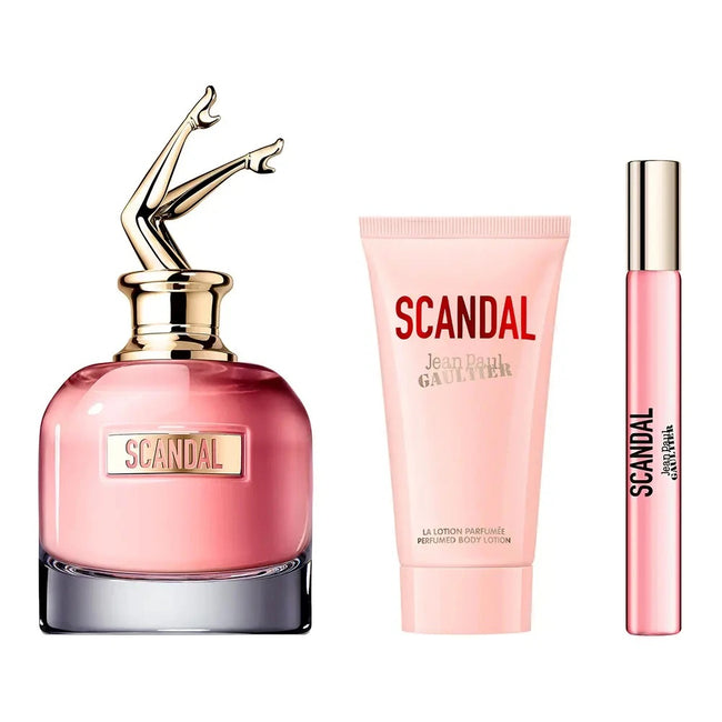 Jean Paul Gaultier Scandal zestaw woda perfumowana spray 80ml + balsam do ciała 75ml + woda perfumowana spray 10ml