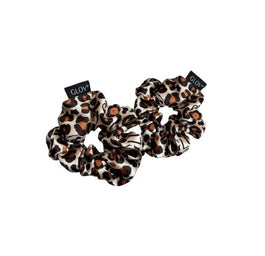 Glov Satin Scrunchies satynowe gumki do włosów S/M Cheetah 2szt