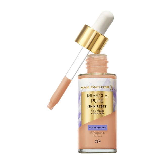 Max Factor Miracle Pure 2w1 Skin Reset pielęgnujący podkład z serum o wegańskiej formule