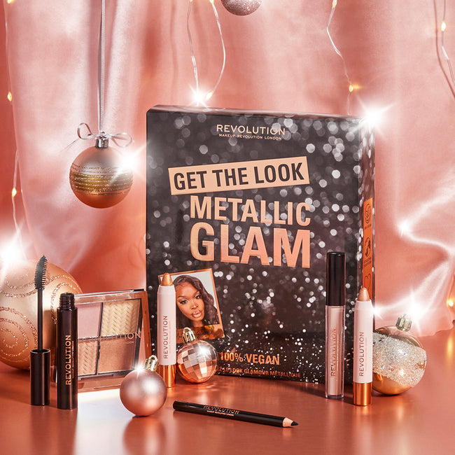 Makeup Revolution Get The Look: Metallic Glam Makeup Set zestaw produktów do makijażu