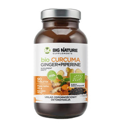 Big Nature Bio Curcuma Ginger + Piperine suplement diety 90 tabletek