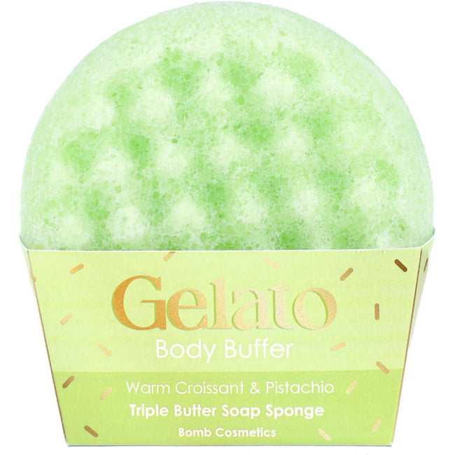 Bomb Cosmetics Gelato Body Buffer gąbka do mycia ciała Warm Croissant & Pistachio 200g
