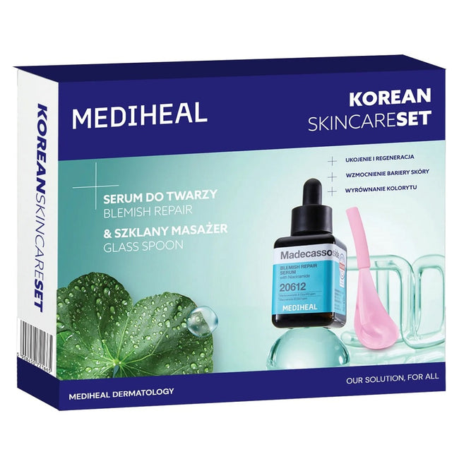 Mediheal Korean Skincare Set zestaw serum do twarzy 40ml + szklany masażer