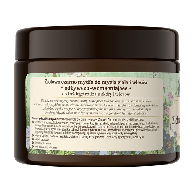 Receptury Zielarki Ziołowe czarne mydło do mycia ciała i włosów 300ml
