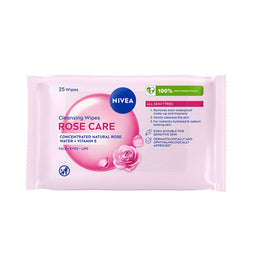 Nivea Rose Care chusteczki oczyszczające 3w1 25szt