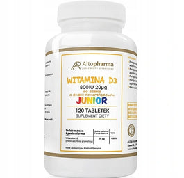 AltoPharma Witamina D3 Junior 800IU suplement diety 120 tabletek