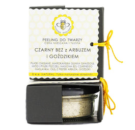 Miodowa Mydlarnia Peeling do twarzy czarny bez z arbuzem i goździkiem 25g